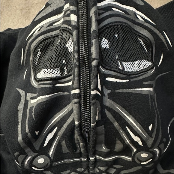 Star Wars Darth Vadar SM full face zip up hoodie with see thru eyeholes. - Picture 6 of 7
